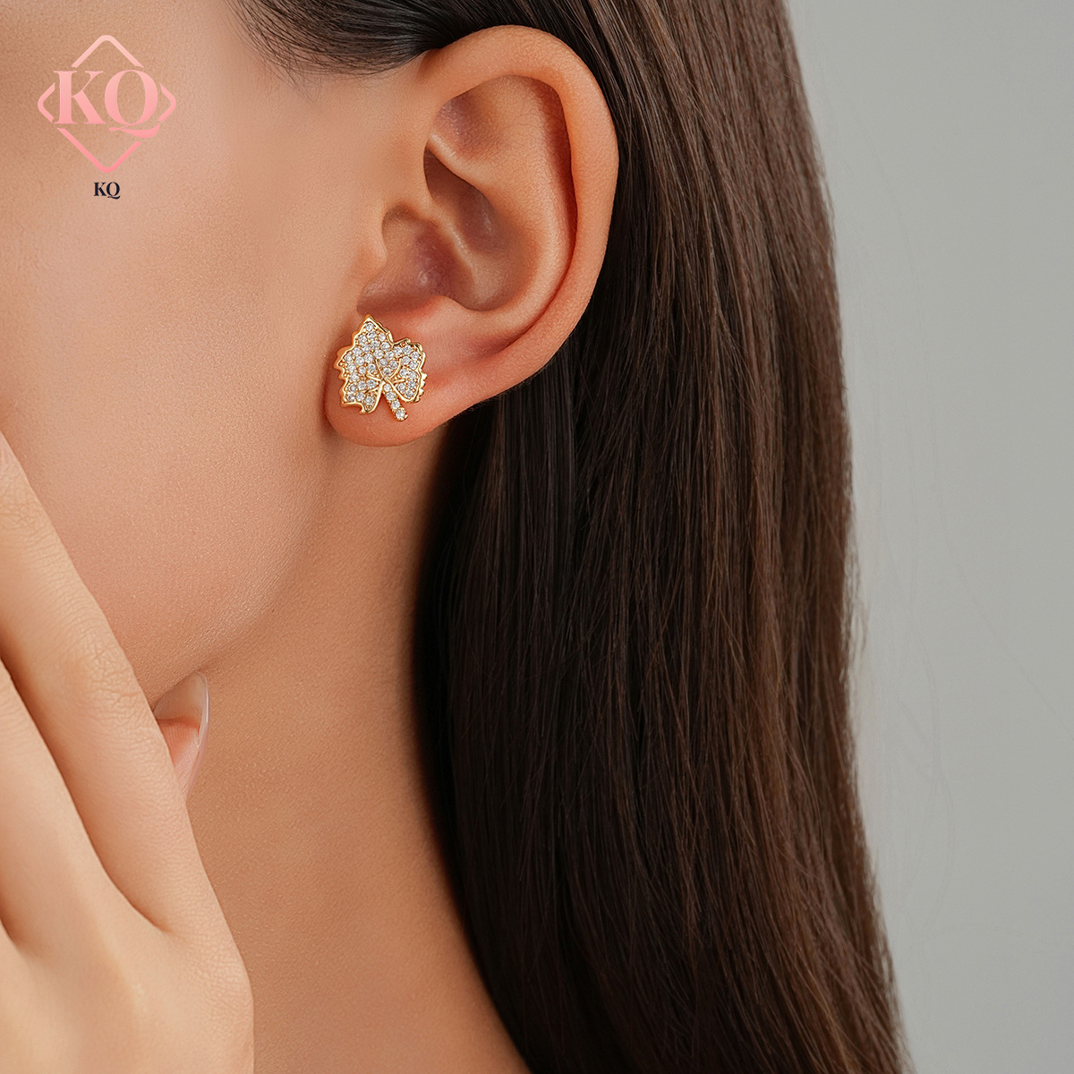 锆石耳环时尚简约优雅气质百搭女生款