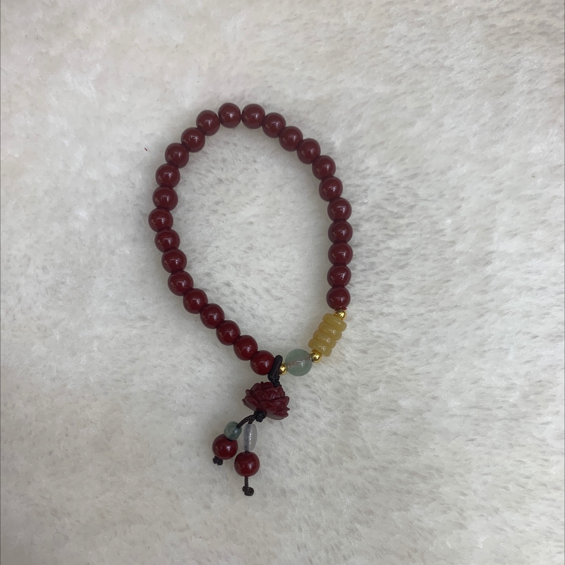 New Chinese-style cinnabar bracelet, lotus pendant, retro and simple purple gold sand bracelet, niche accessory, women's bracelet, jewelry bracelet