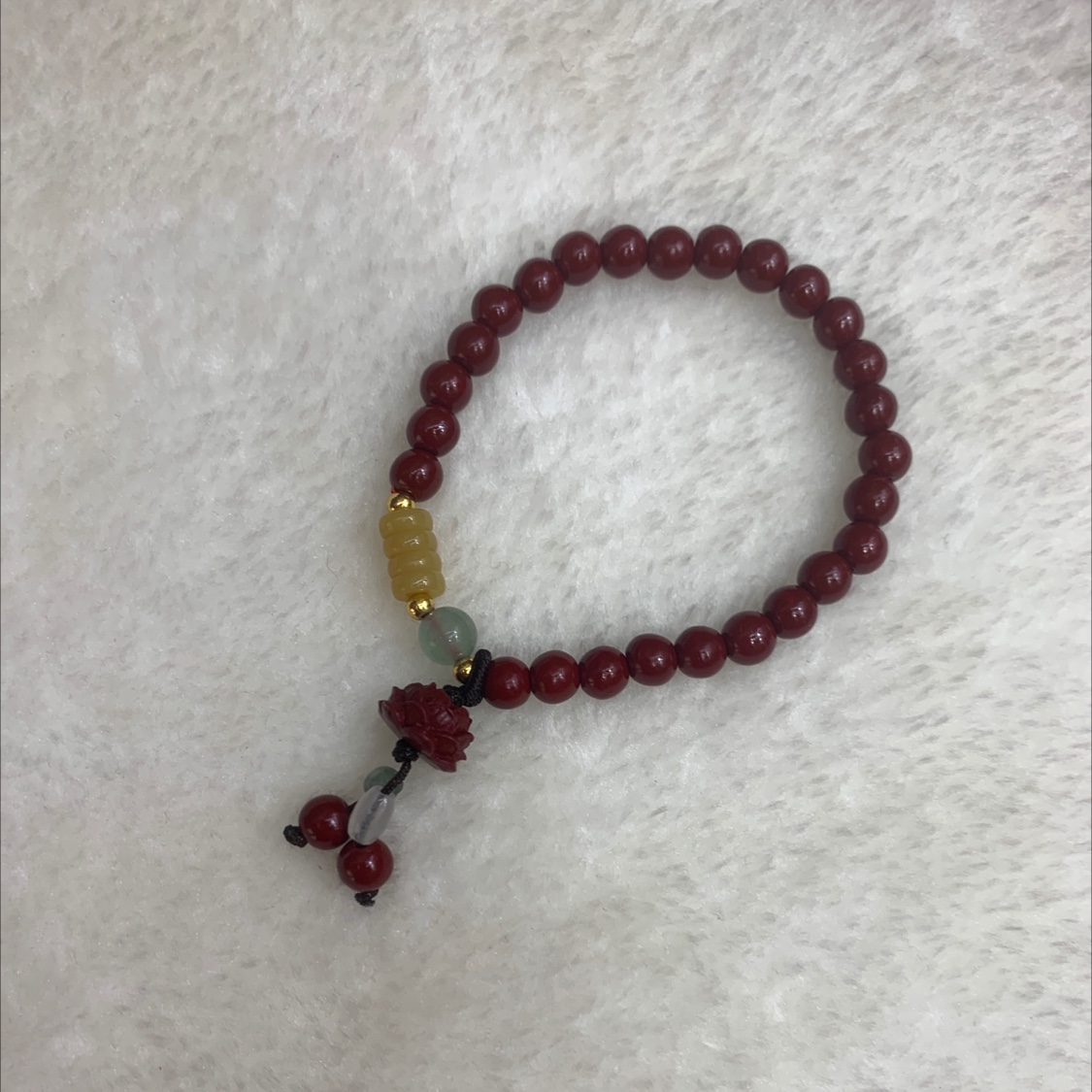 New Chinese-style cinnabar bracelet, lotus pendant, retro and simple purple gold sand bracelet, niche accessory, women's bracelet, jewelry bracelet Application Scenario