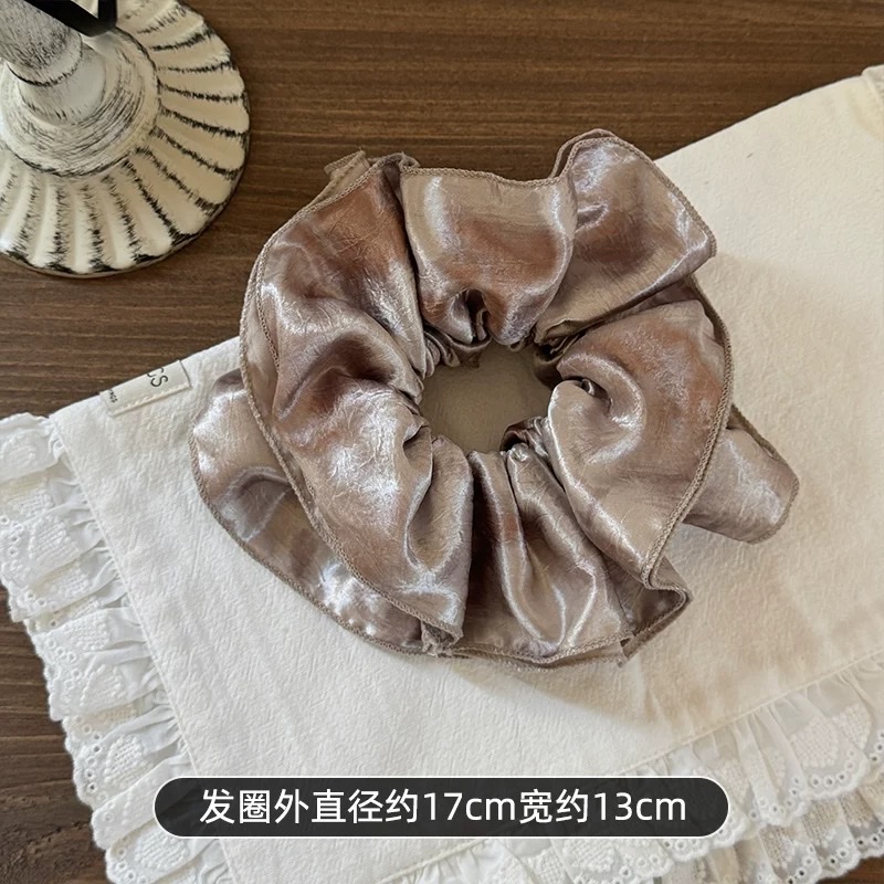French dyed satin square scarf large colon hair band for women, 2025, high-end feel, high top hair band, hair tie, hair tie, hair band, hair band Item Picture