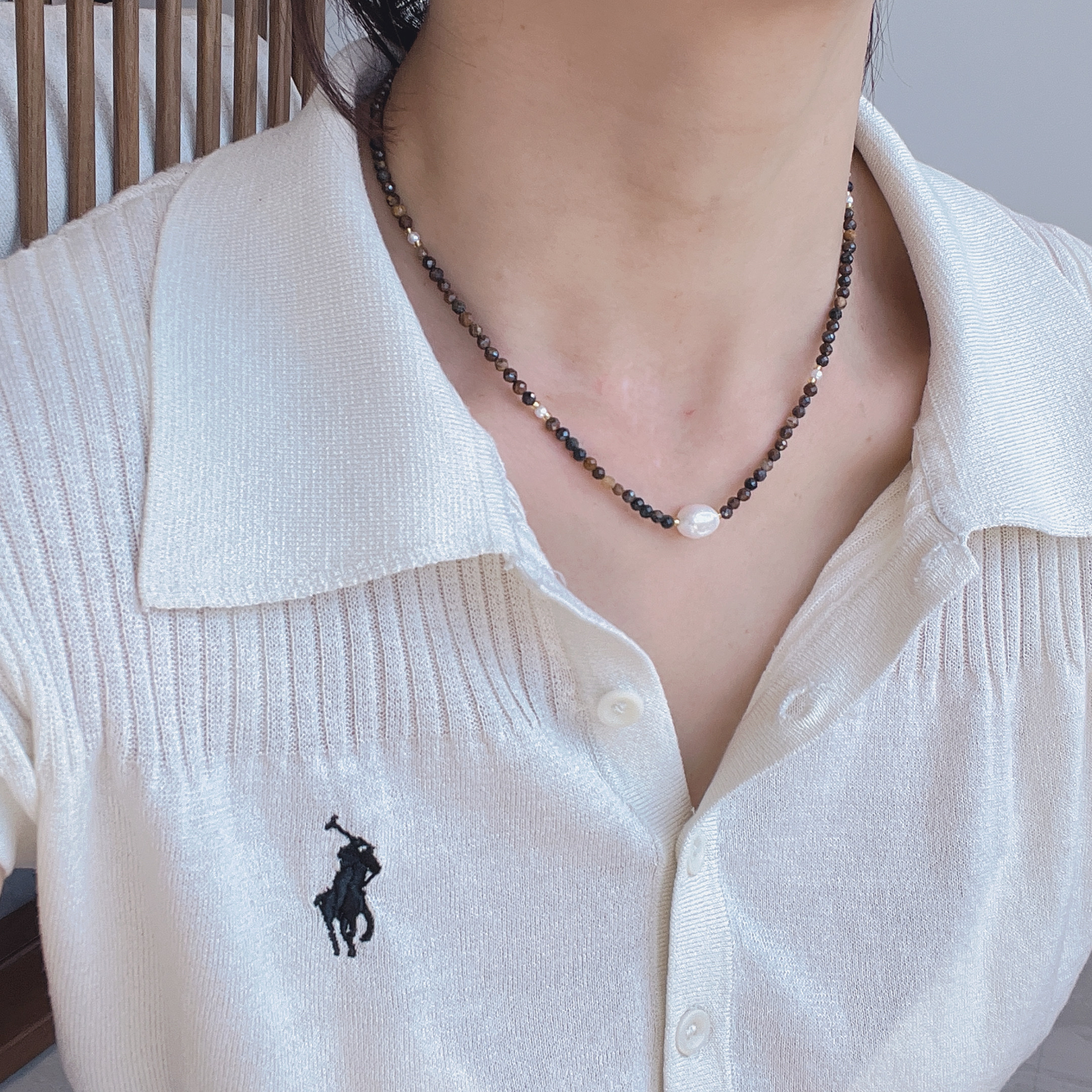 Yunyi Shijia Tiger Eye Stone Necklace, Tiger Stone Energy Stone Store, the freshest pearl, elegant and mysterious goddess jewelry in stock wholesale