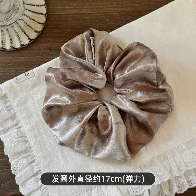 French dyed satin square scarf large colon hair band for women, 2025, high-end feel, high top hair band, hair tie, hair tie, hair band, hair band detail image 3