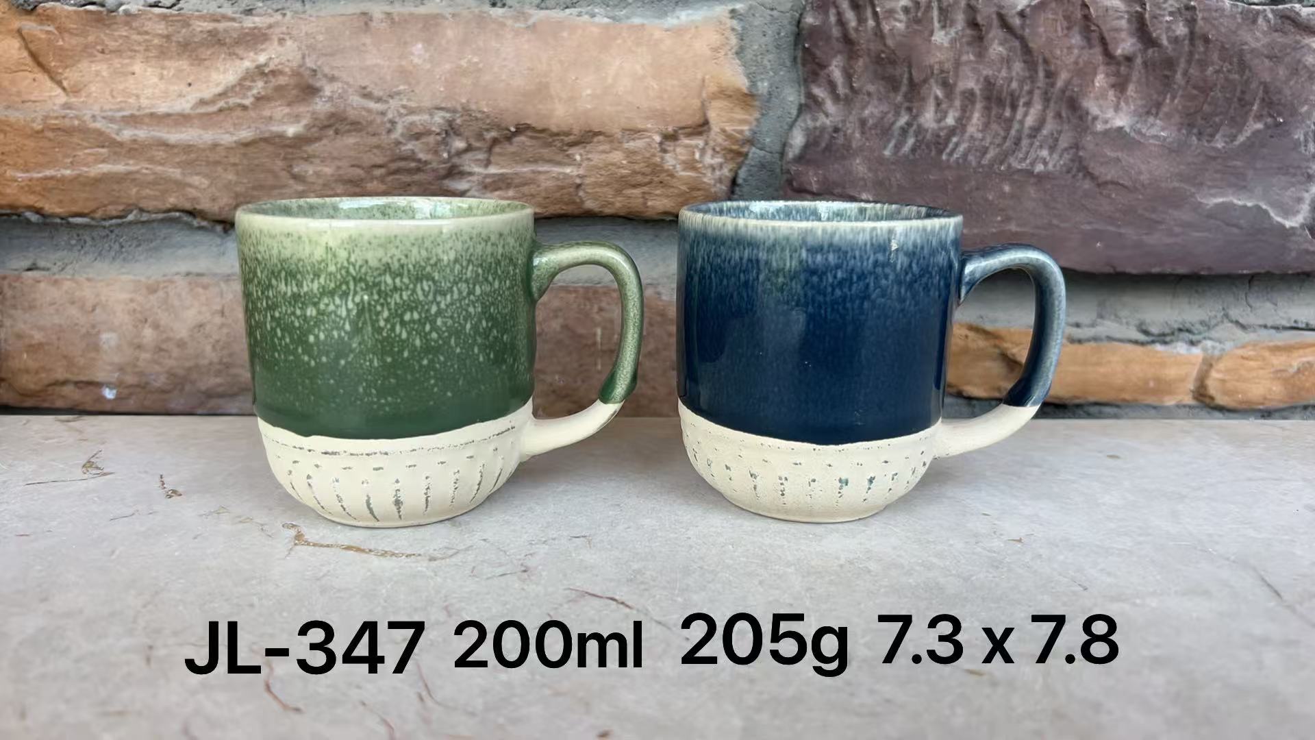 Underglaze color Nordic-style milk cups, coffee cups, dessert cups, hand-molded ceramic cups, kiln-changed blue and green mugs, coffee cups, foreign trade orders
