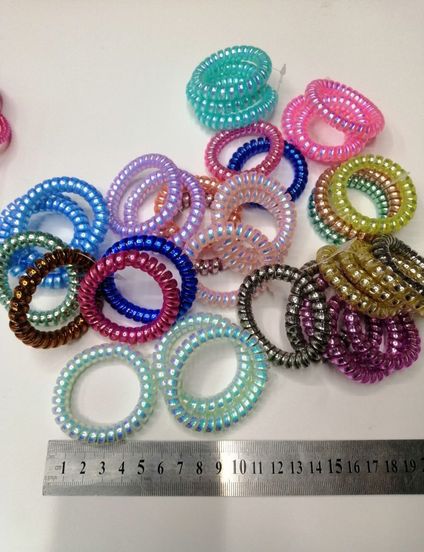 电话线发圈电话圈高弹力无痕发饰扎头发简约头绳女1