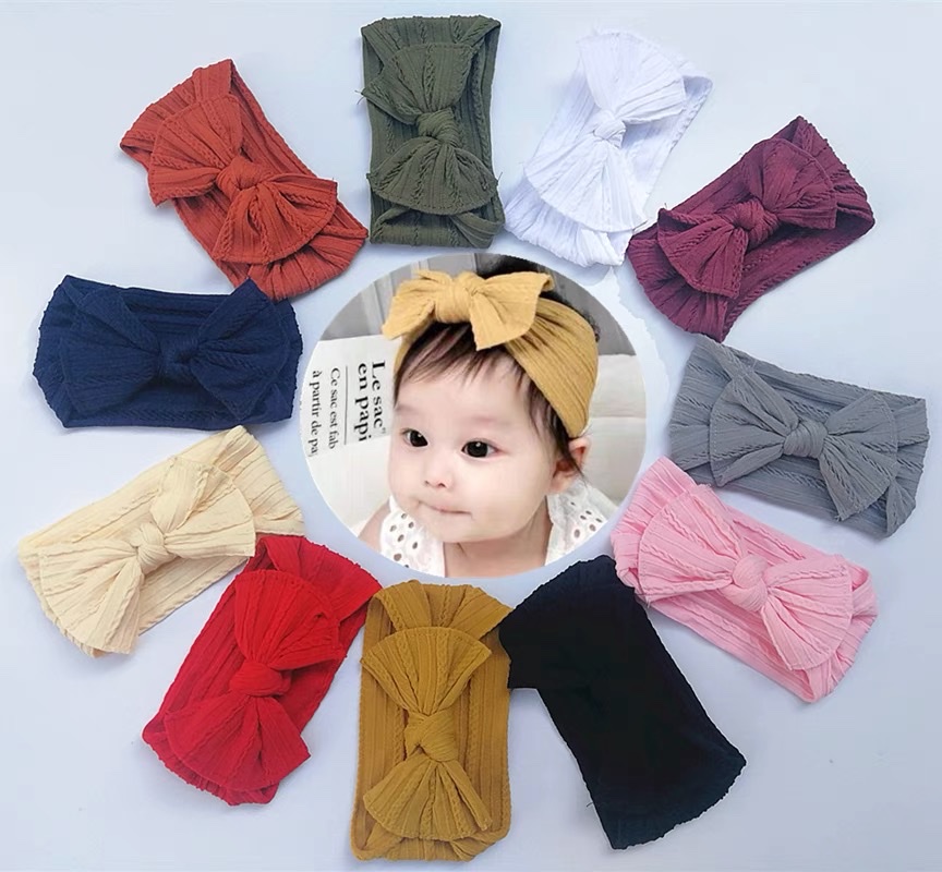 婴儿发带护囟门帽夏季满月百天宝宝头饰洋气可爱超萌宽头带不勒头发带欧美