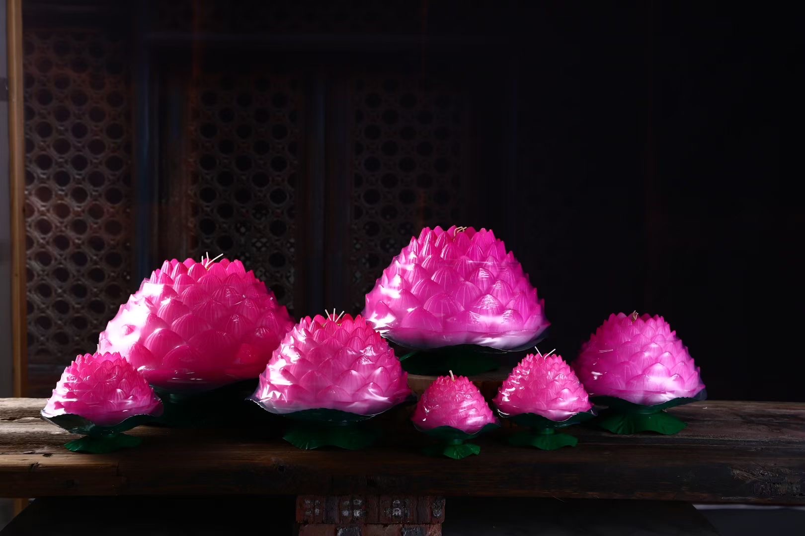 Five-layer five-blessing lotus candle offering for Buddha, offering lamp and fulfilling vow, lotus butter lamp stand, every request answered, temple lotus lamp, lotus candle, lotus candle, wishing river lantern, household offering candle, floating wax, offering lamp, butter Item Picture