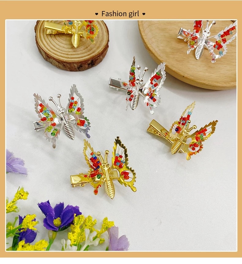Moving butterfly wings, girls' internet-famous hair accessory, children's side hair clip, side girl, children's bangs clip Application Scenario