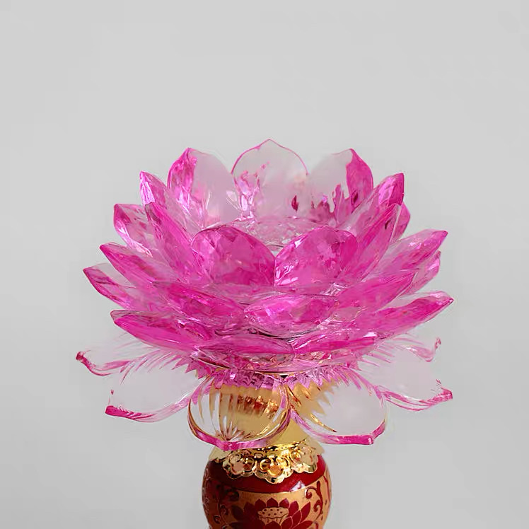 LED red crystal imitation lotus lamp, acrylic Buddha offering lamp, lotus lamp, household plug-in perpetual lamp, one offering lamp, front lamp, plug-in LED seven-color lotus lamp, Guanyin offering lamp, household perpetual lamp, offering lamp, color-changing offering table Item Picture