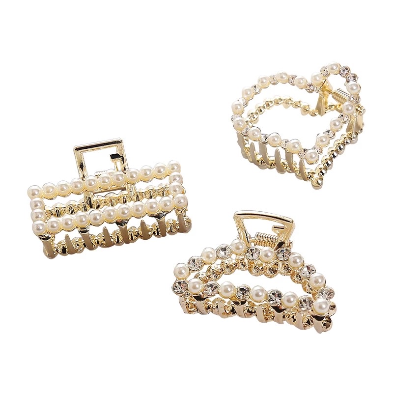 Metal hair clips, simple and versatile, medium-sized ponytail hair clips, pearl bath clips, bangs clips, top clips