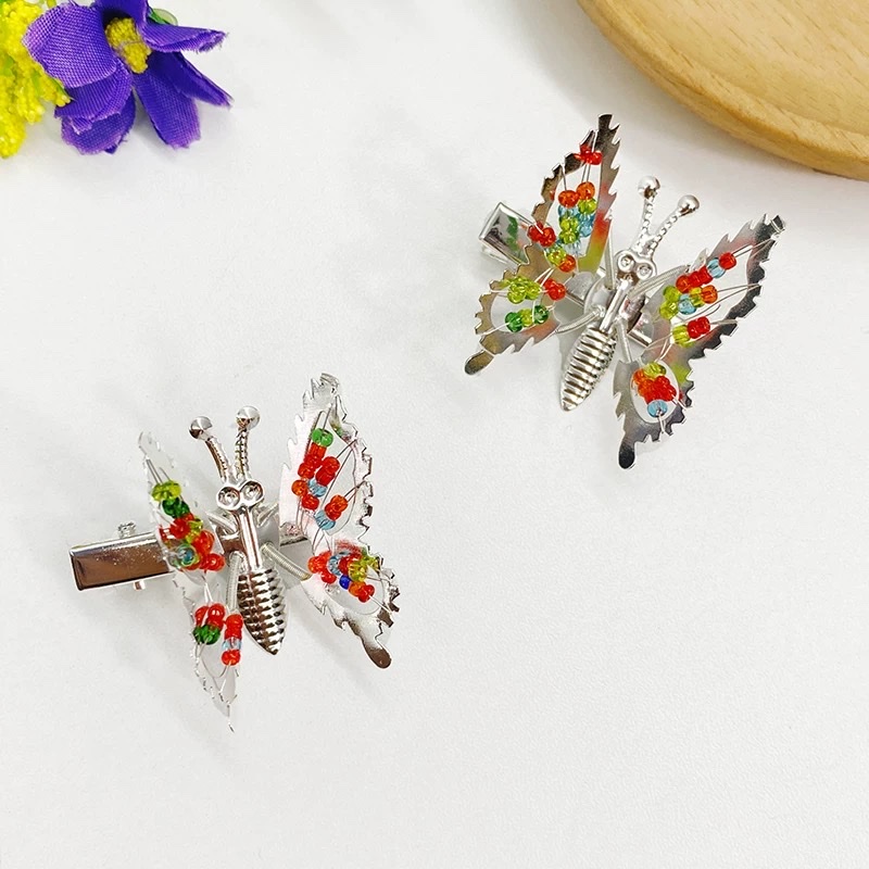 Moving butterfly wings, girls' internet-famous hair accessory, children's side hair clip, side girl, children's bangs clip Specification image