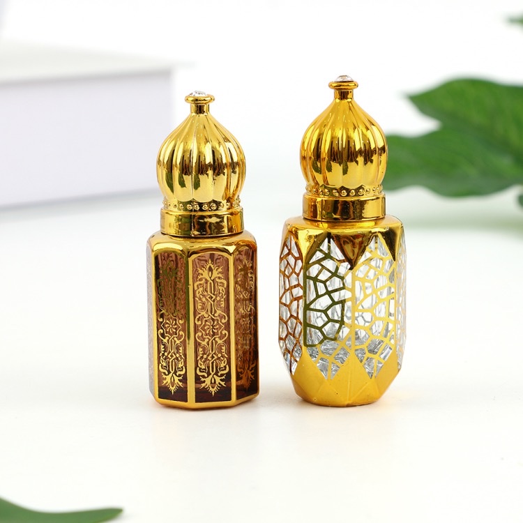 金色滚珠精油瓶高档旅行便携小样分装滚珠玻璃空瓶精油瓶中东