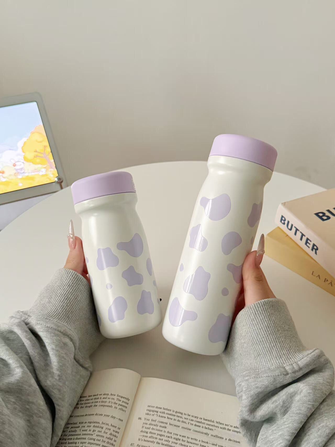 🥛被这些奶牛纹水杯可爱到啦～
每一个都像装着香甜牛奶，看着心情都变好好，喝水都更有动力咯～
 —日系牛奶杯 XDFHZ0产品图