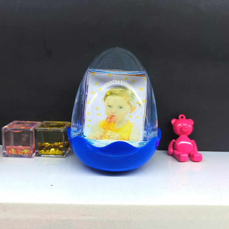 Creative oil-in-oil flowing sand egg-shaped toy, floating cartoon oil droplet ornament, liquid table decoration, children's gift ornament details Picture