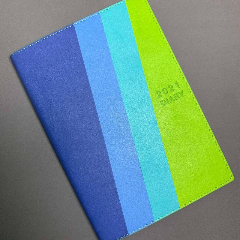 拼色接面PU皮革会议记录本马卡龙色笔记本记事本  日记本