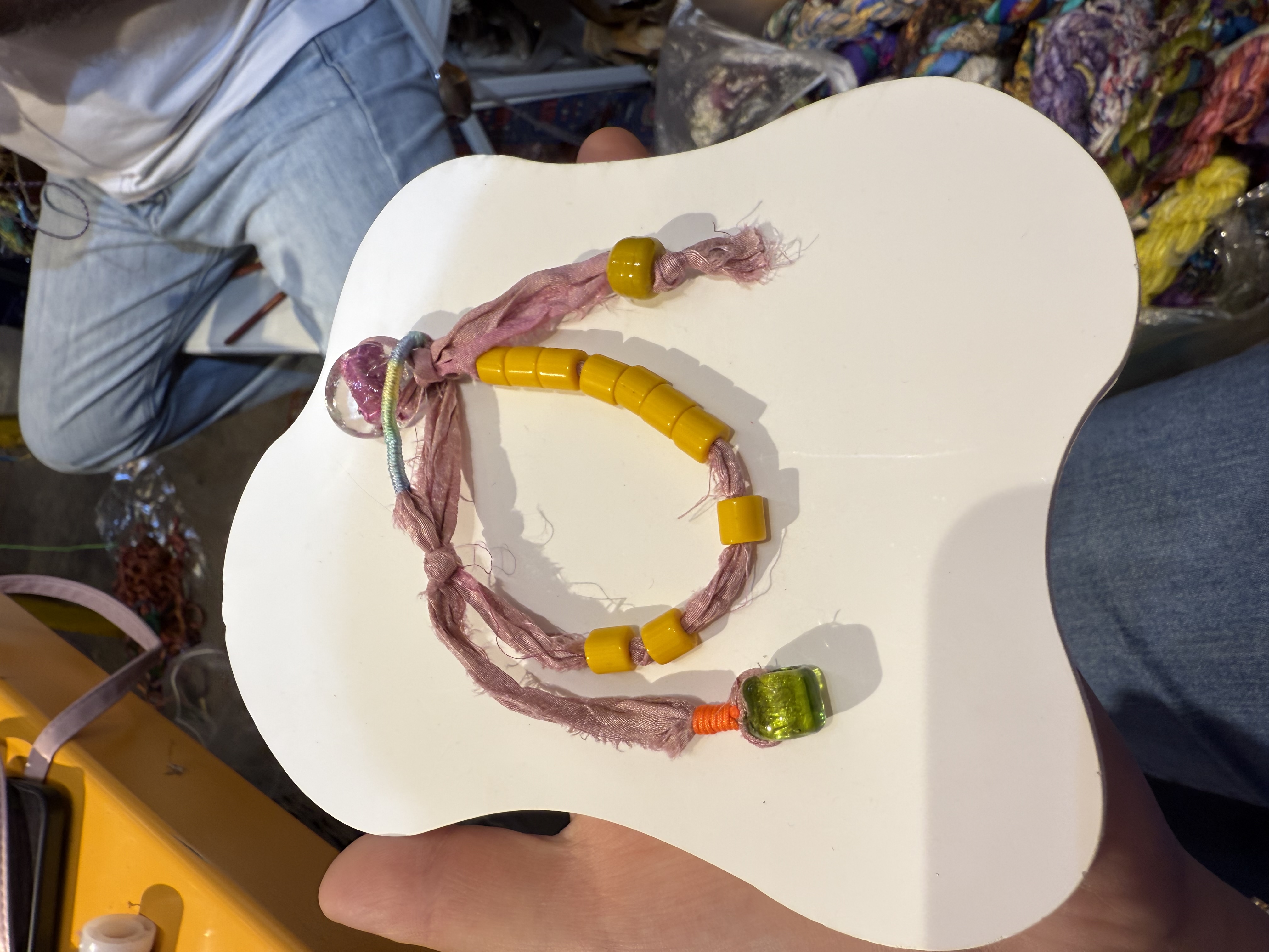 Nepalese imported glass silk yarn bracelet, dopamine colored bracelet details Picture