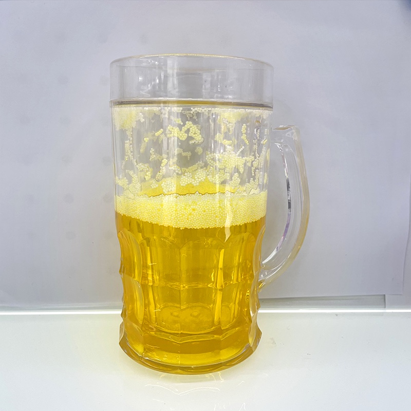 Prank beer mugs, simulated drink cups, large plastic double-layer chilled beer bar decorations, prank toys detail image 3