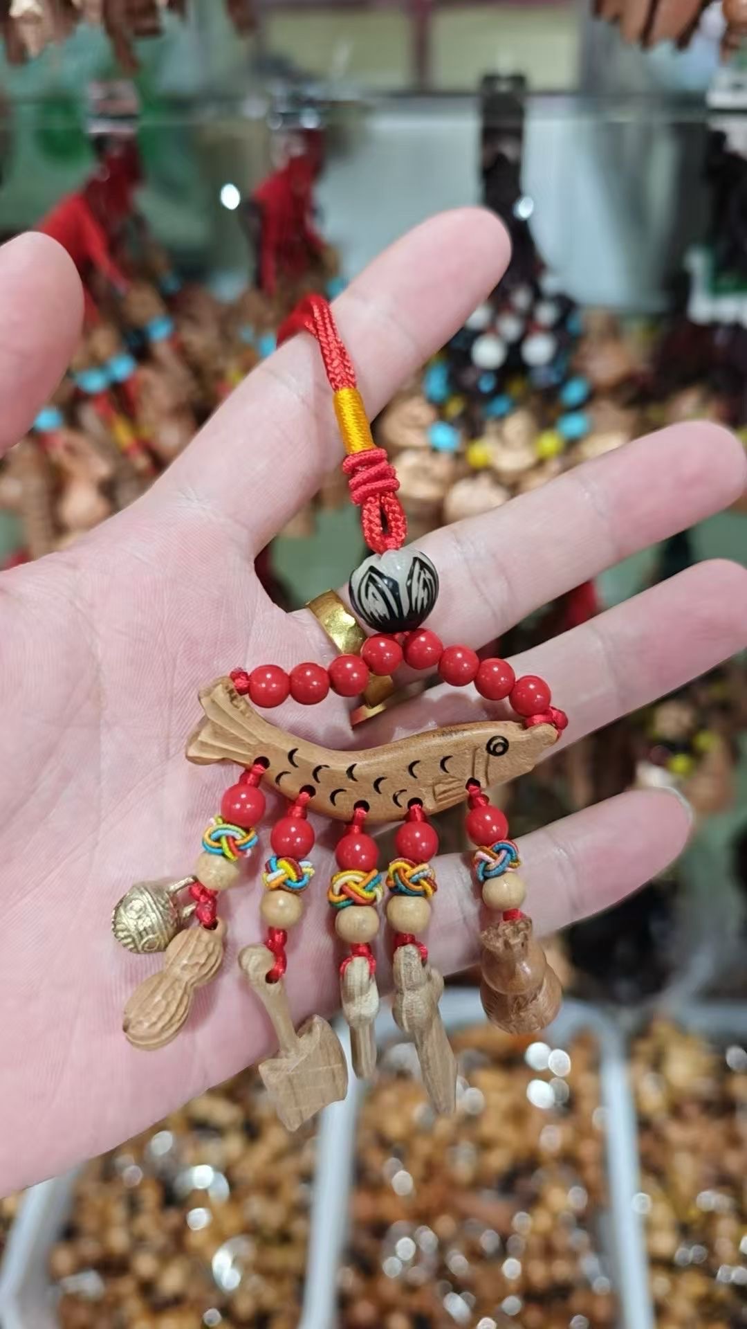 2025辟某邪好运幸运儿童挂件别针防惊2026爆款厂家直销桃木桃核配件枣木葫芦详情图8