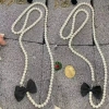 New pearl bow necklace, exquisite, elegant, niche design sense, fashionable and individual, collarbone chain, women's little Chanel style details Picture