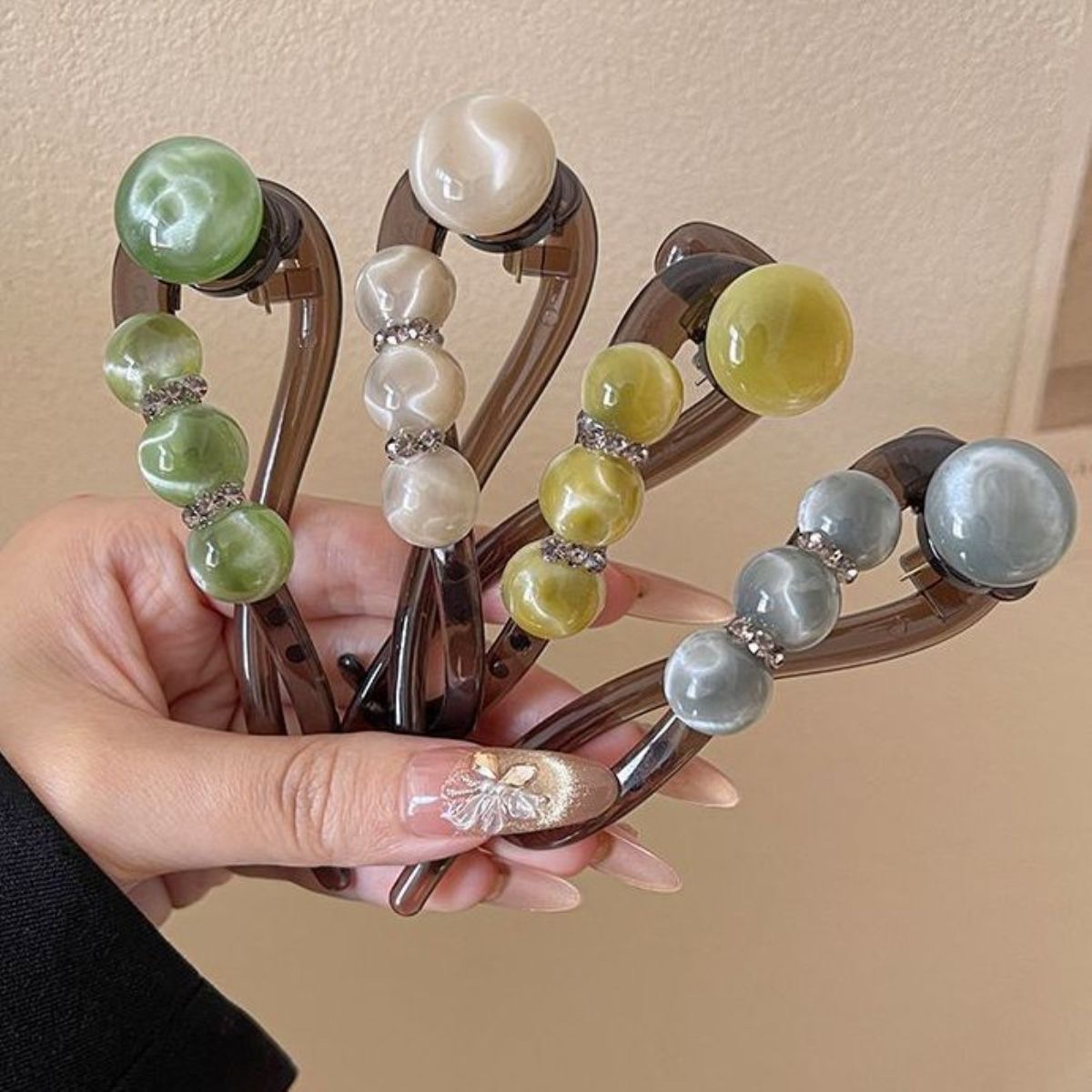 Simple and comfortable hairpin, twist hairpin for women, 2025 new style updo hairpin, high-end water diamond bead bead straight hairpin detail image 7