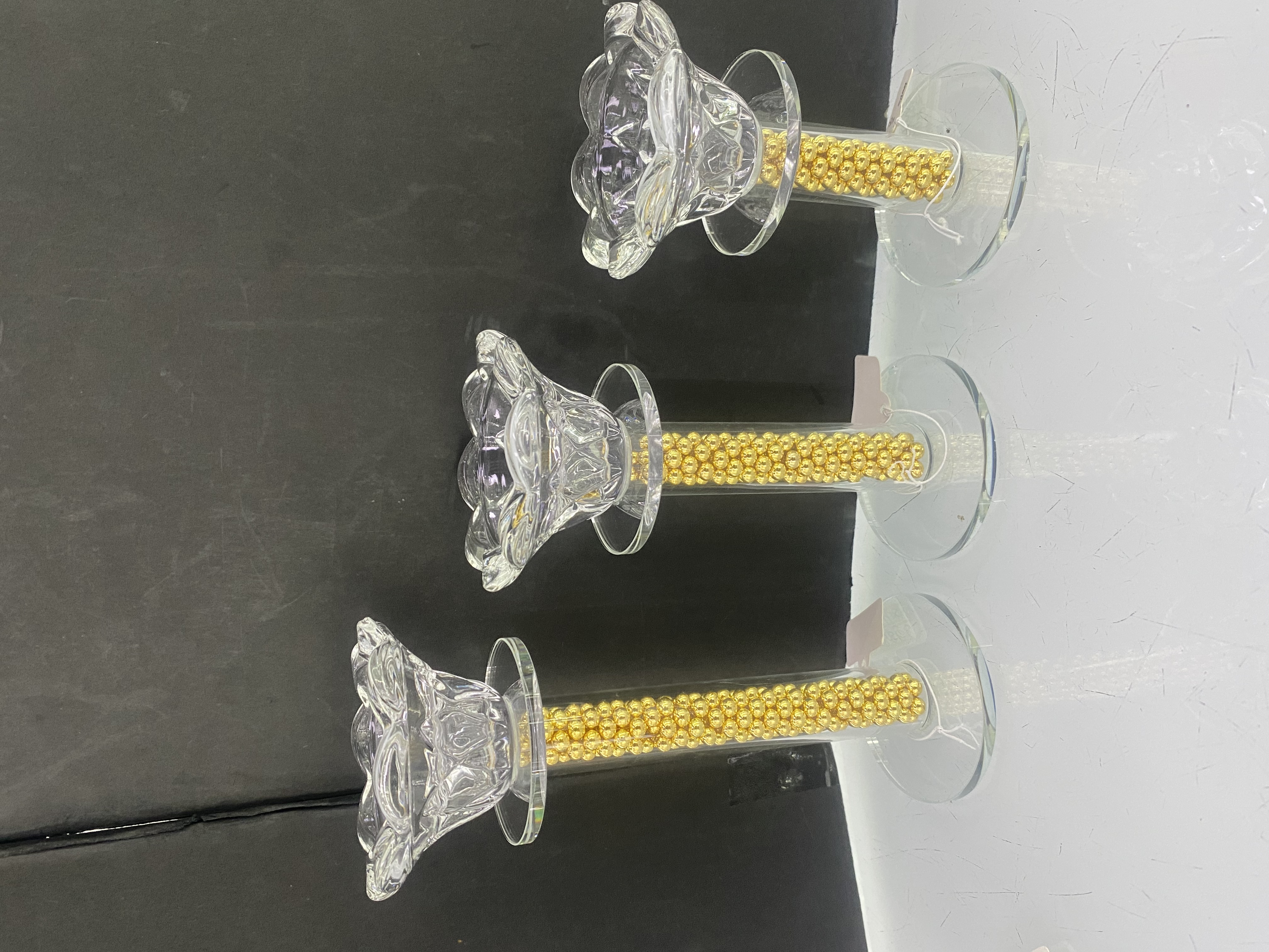 厂家直销水晶工艺品摆件，金珠花头水晶玻璃摆件，三个尺寸摆件工艺品摆件家居装饰创意客厅创意摆件