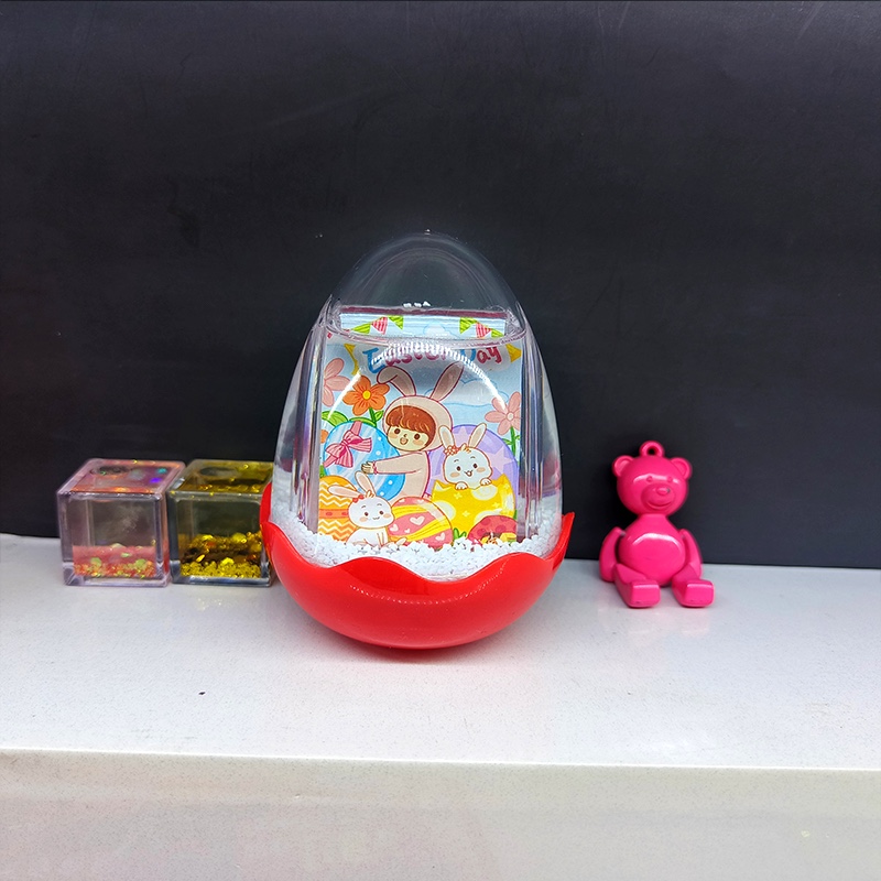 Creative oil-in-oil flowing sand egg-shaped toy, floating cartoon oil droplet ornament, liquid table decoration, children's gift ornament detail image 5