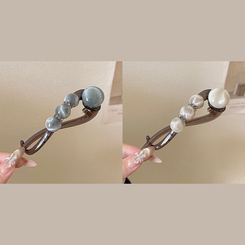 Simple and comfortable hairpin, twist hairpin for women, 2025 new style updo hairpin, high-end water diamond bead bead straight hairpin detail image 13