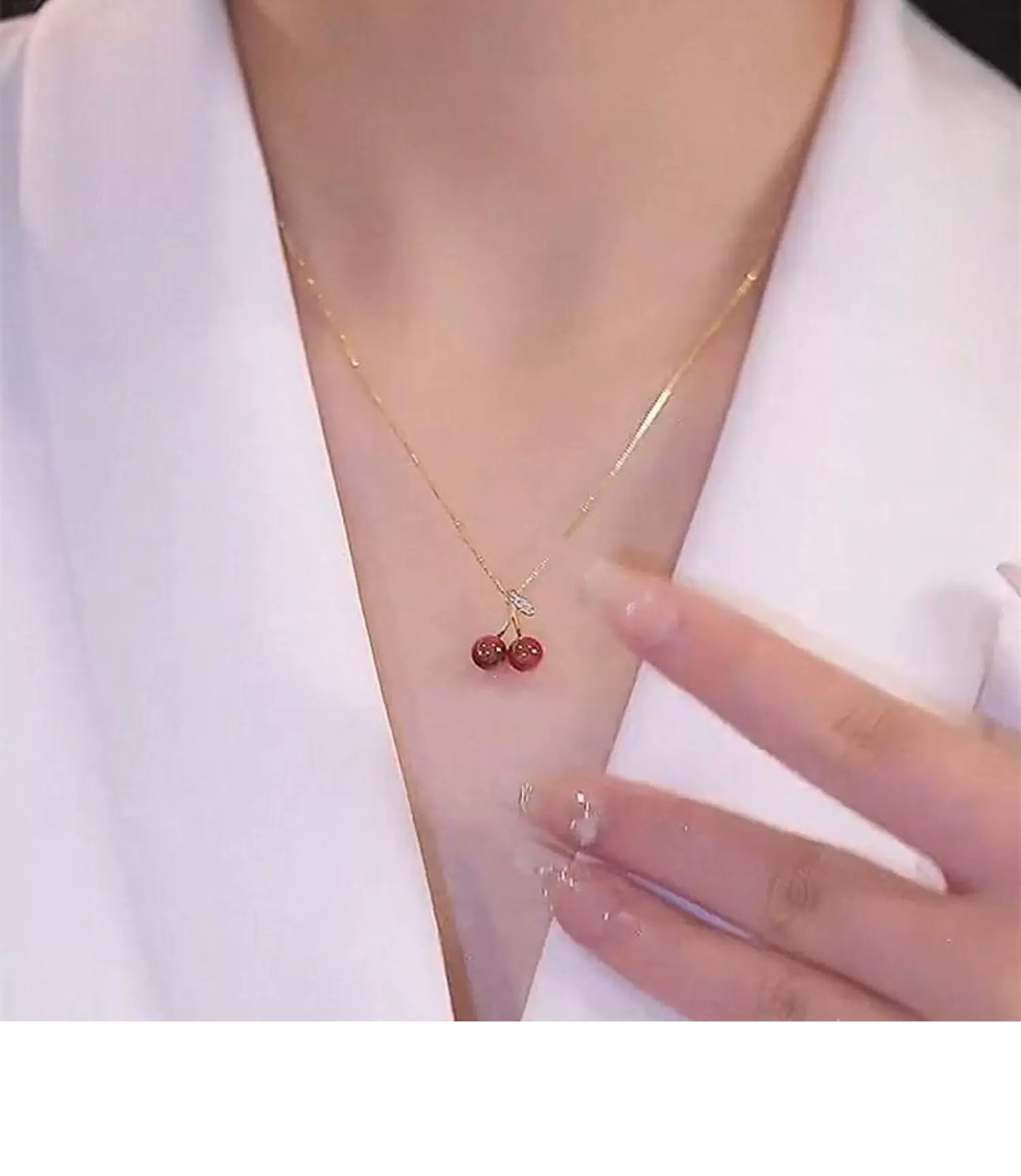 樱桃🍒精品锁骨项链锁骨链锁骨链饰品女短款时尚项链女短款民族风详情图4