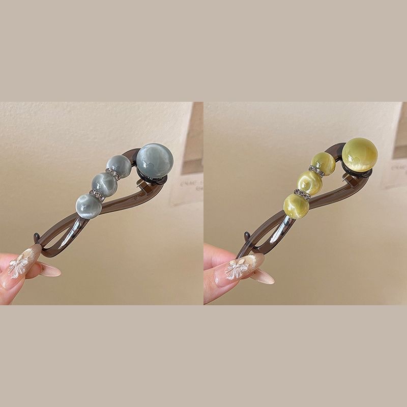 Simple and comfortable hairpin, twist hairpin for women, 2025 new style updo hairpin, high-end water diamond bead bead straight hairpin detail image 10