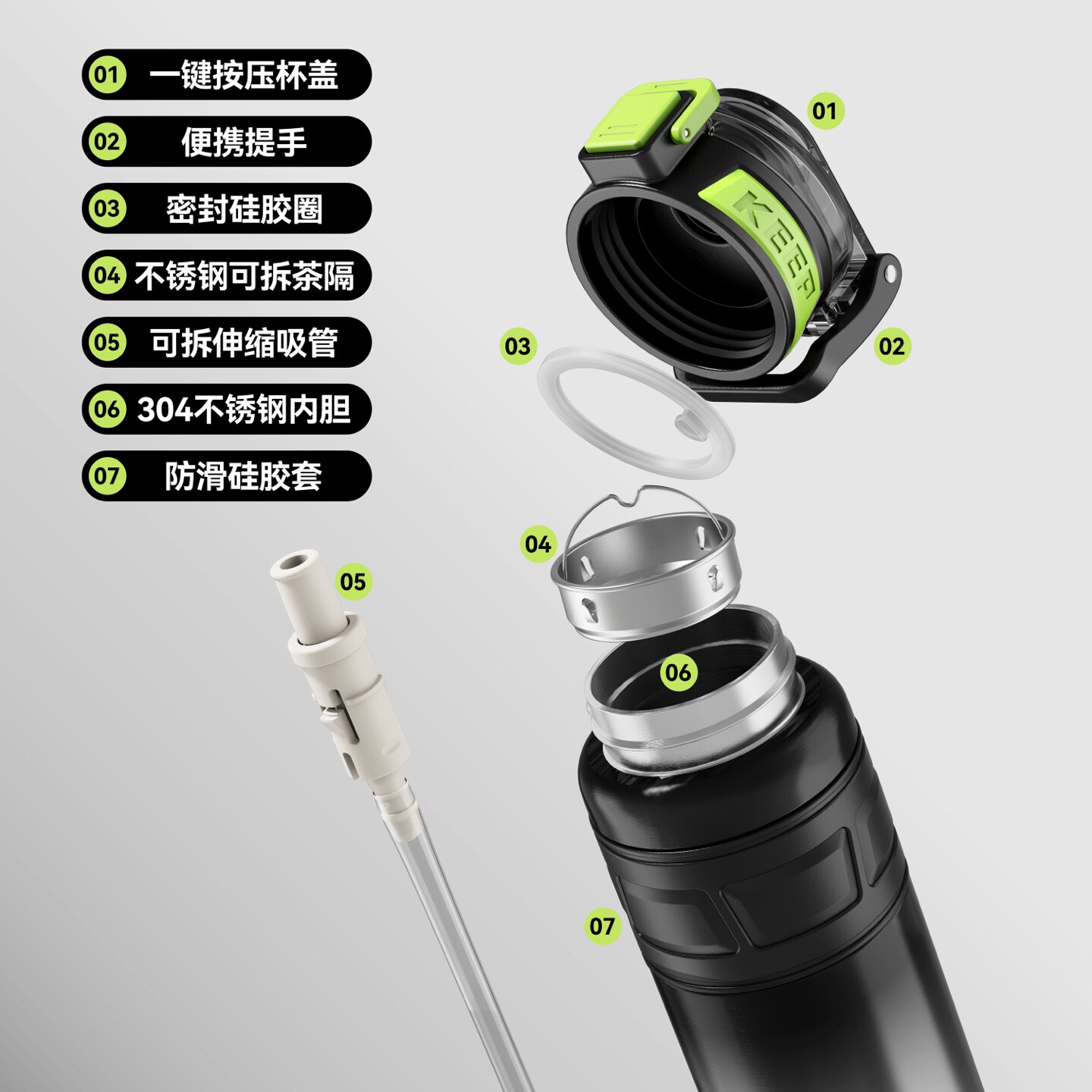 #YES-WATER新品
渐变弹跳保温杯✨
货号：XDFQS5709/5710
容量：480/600MLML
材质：内3详情图6