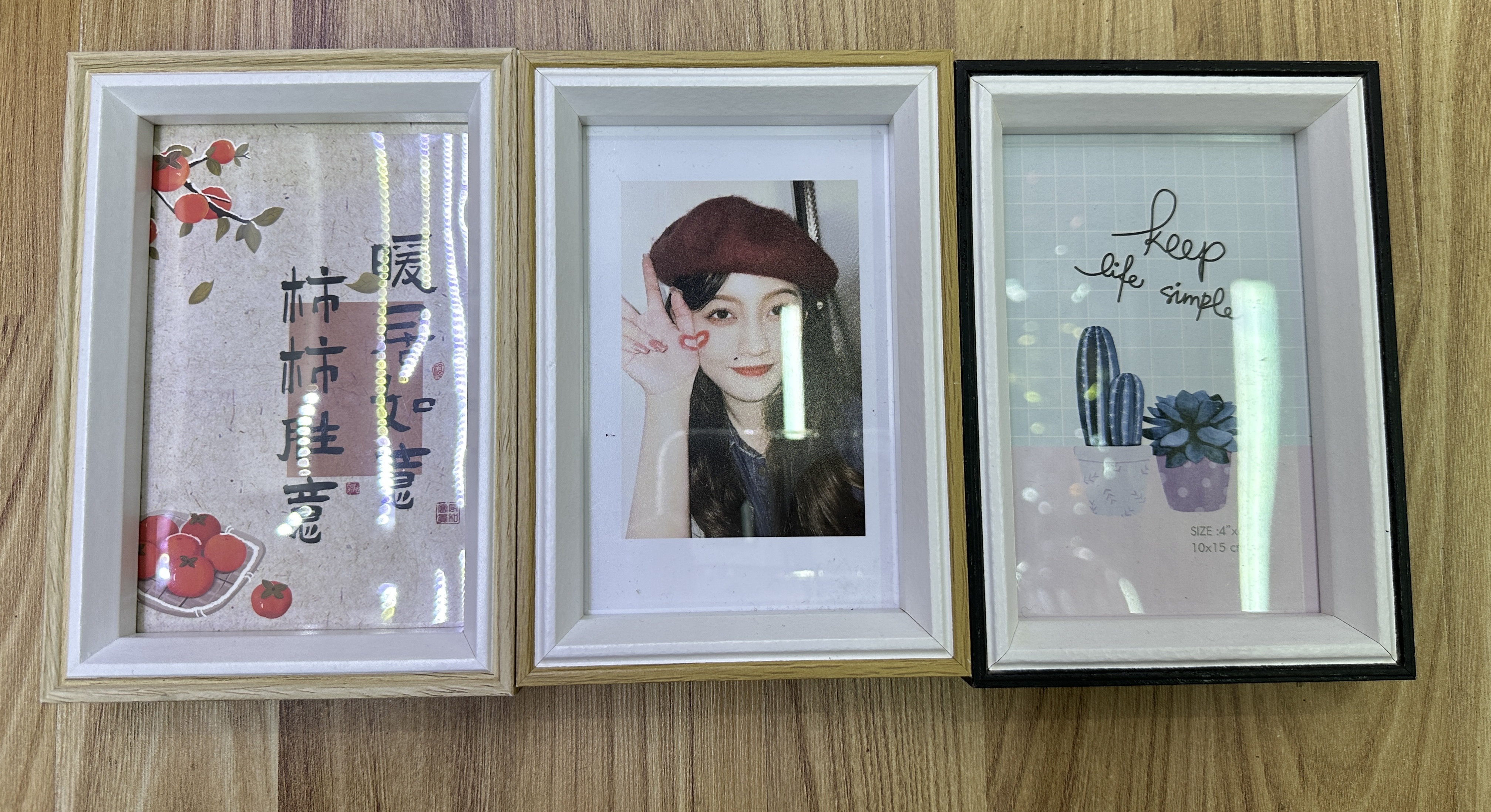 创意照片摆台文字相框仿古木纹画框装饰相框摆设家居摆件多款可选