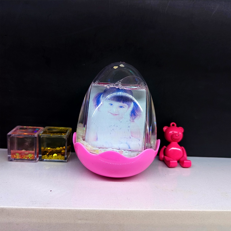 Creative oil-in-oil flowing sand egg-shaped toy, floating cartoon oil droplet ornament, liquid table decoration, children's gift ornament Item Picture