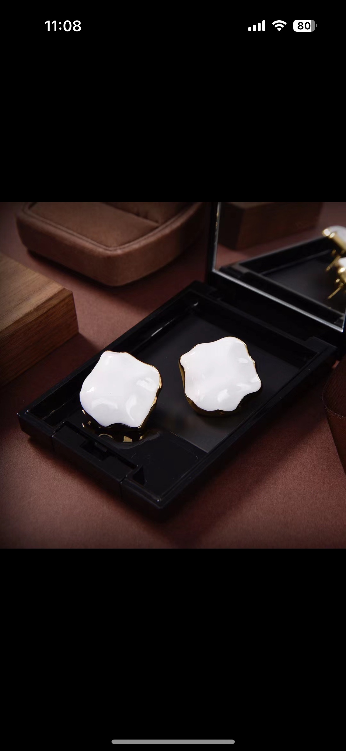 Ins冷淡风不规则设计个性滴油白色粉色蓝色耳环详情图1