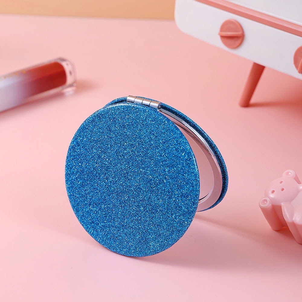 可定制便携式折叠化妆镜，旅行随身带小镜子白底实物图