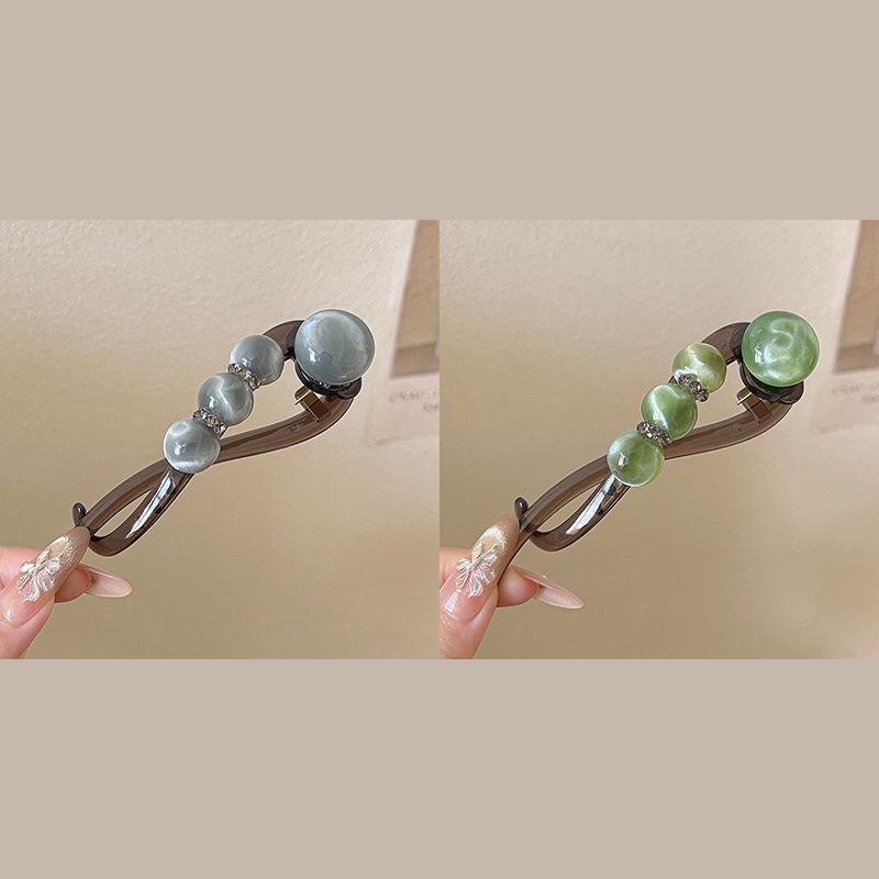 Simple and comfortable hairpin, twist hairpin for women, 2025 new style updo hairpin, high-end water diamond bead bead straight hairpin detail image 12
