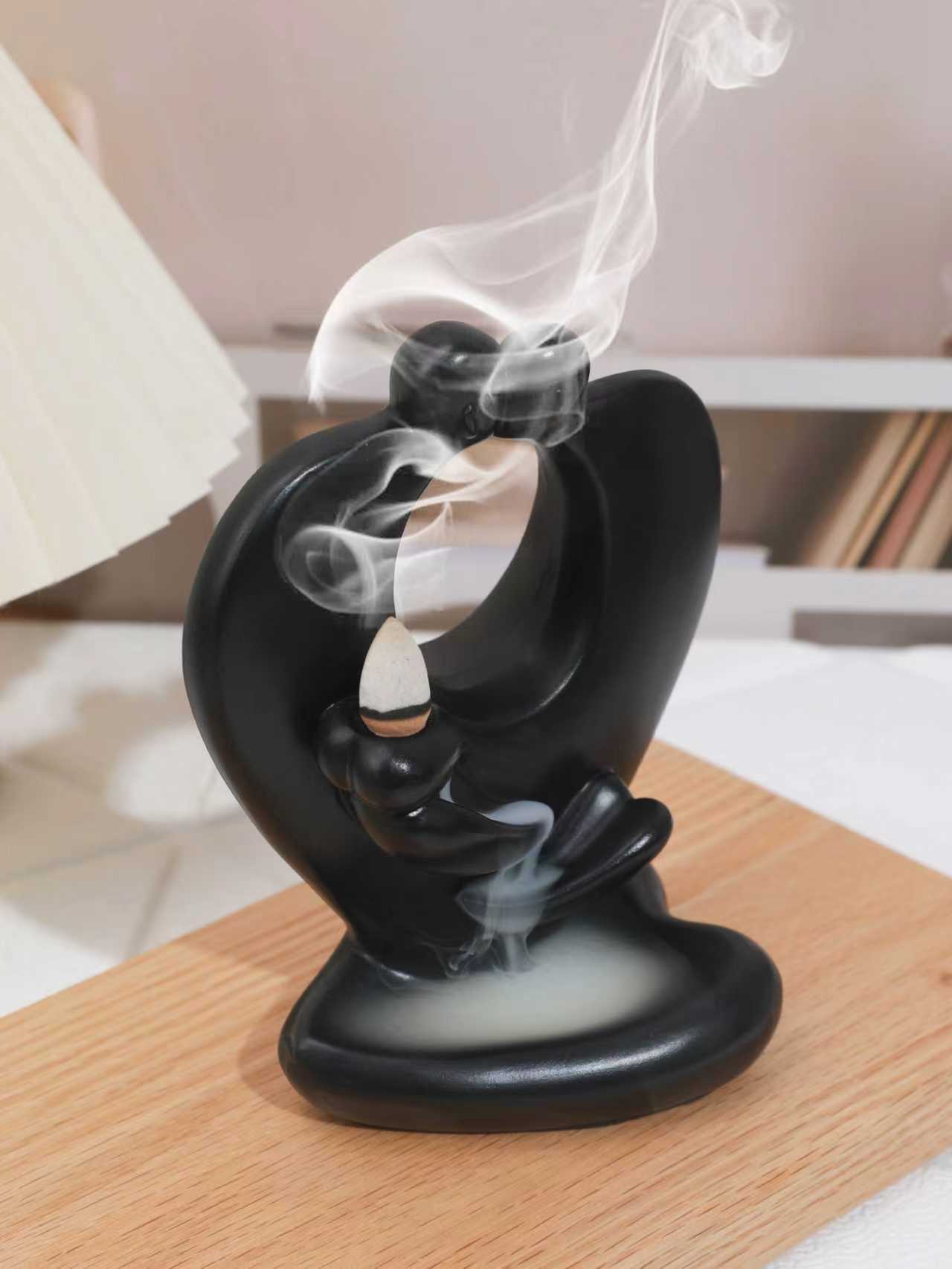 萌粒树脂香炉树脂鱼尾人物文创diy手工摆件创意香薰装饰品树脂香炉