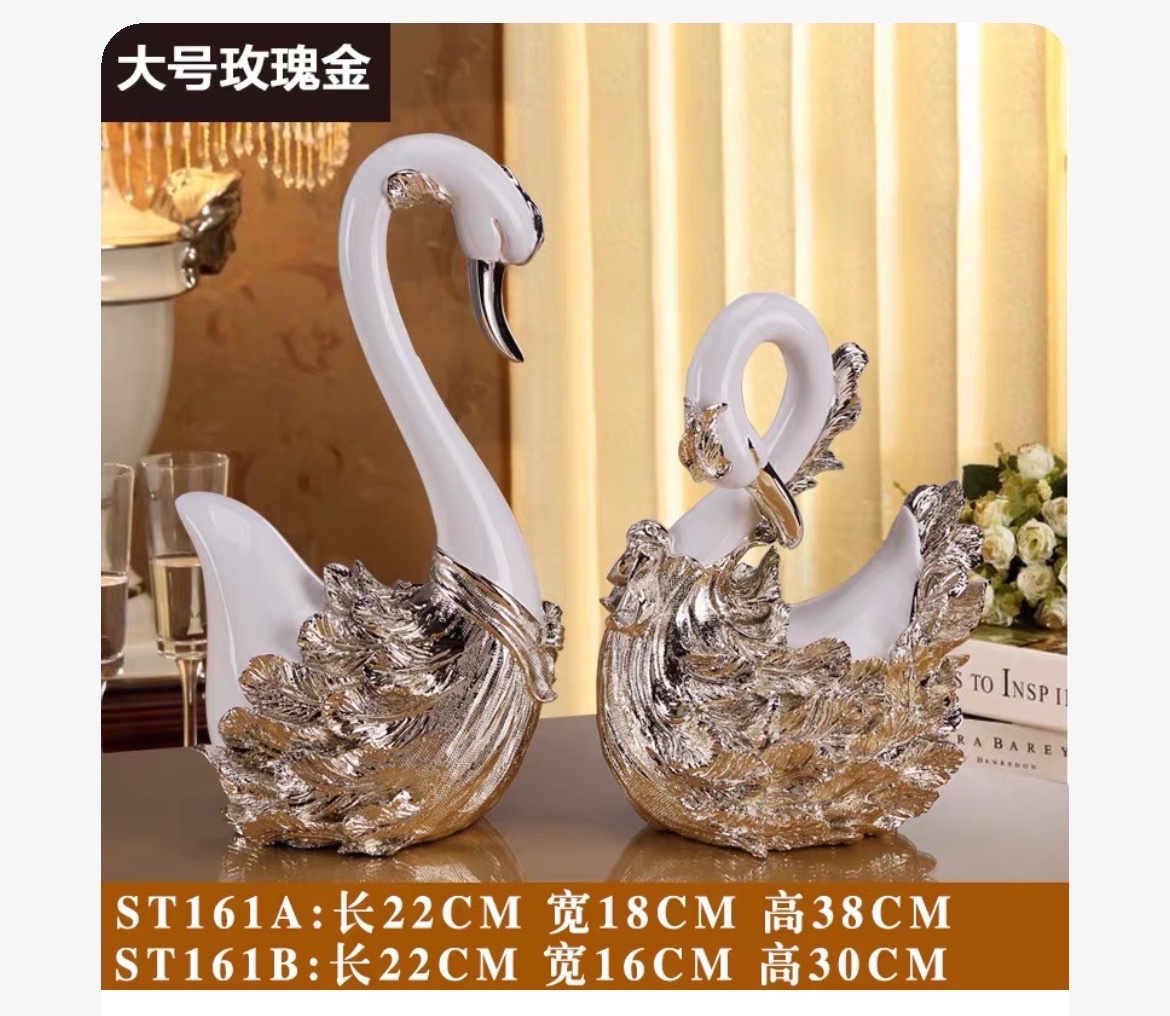 天鹅摆件高级感小众欧式客厅卧室电视柜玄关家居乔迁装饰结婚礼物详情图2