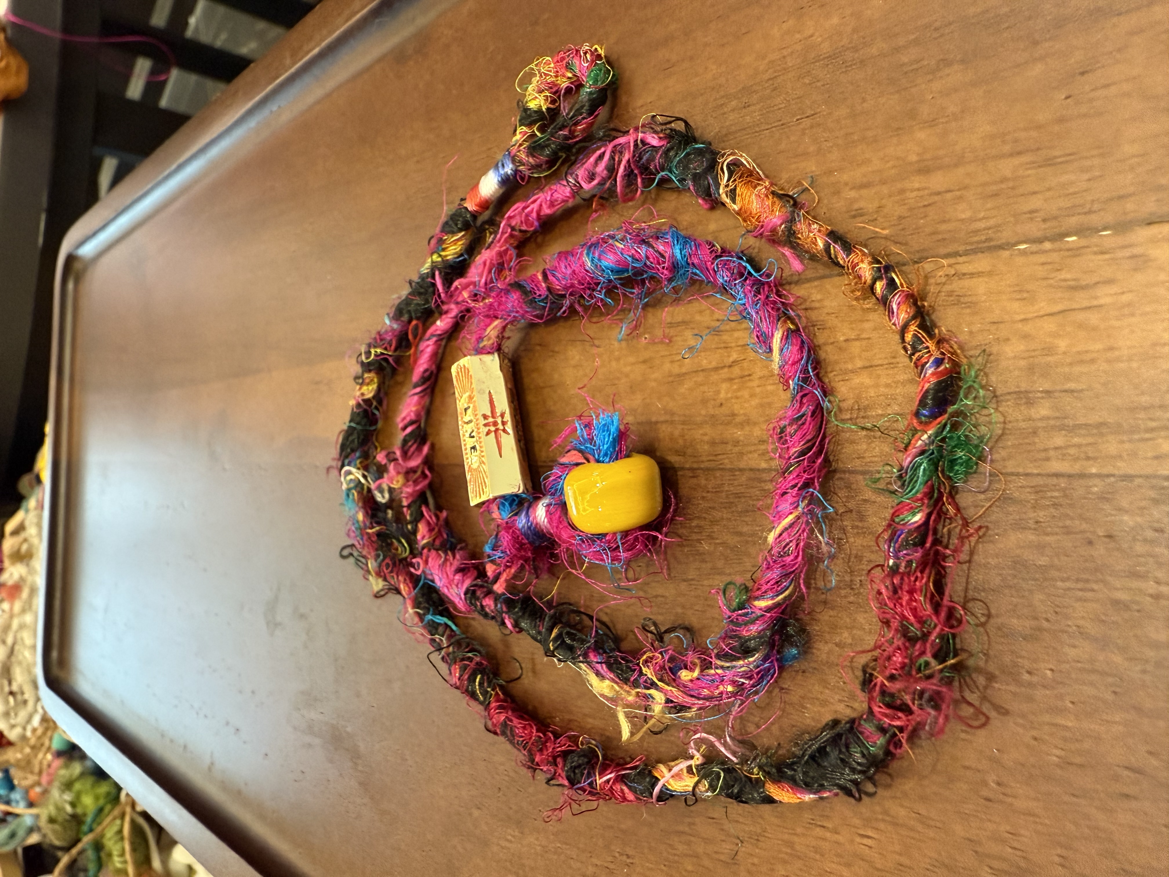 Nepalese imported silk and glass mobile phone chains, bracelets, necklaces, headwear, handcrafted custom interlocking sky pearl lanyards detail image 19