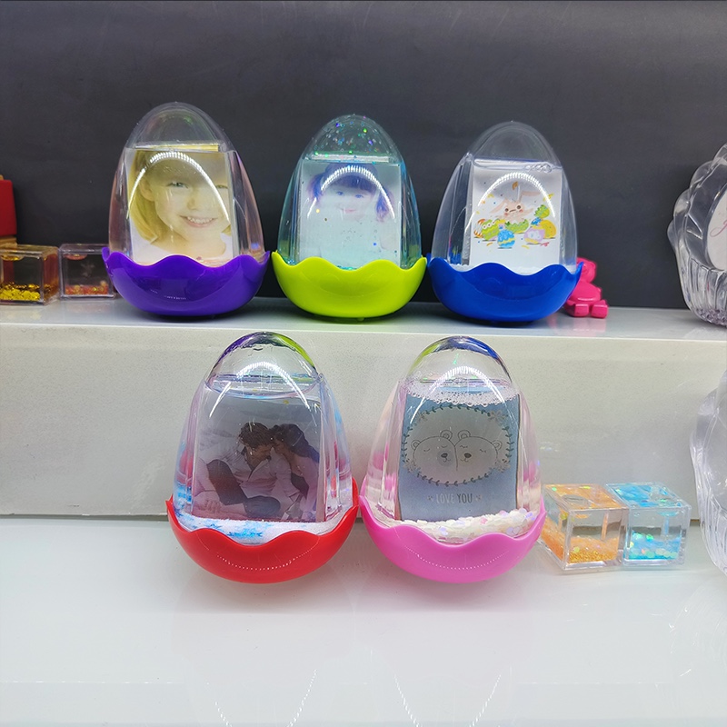 Creative oil-in-oil flowing sand egg-shaped toy, floating cartoon oil droplet ornament, liquid table decoration, children's gift ornament Specification image