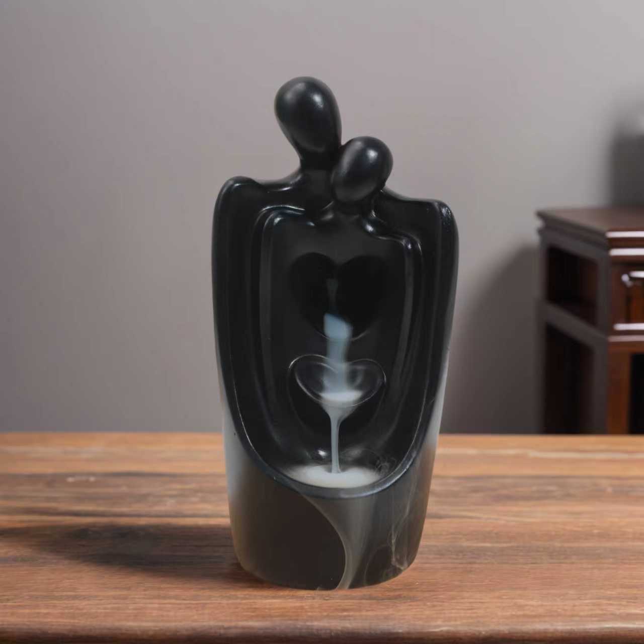 萌粒树脂香炉树脂鱼尾人物文创DIY手工创意香薰摆件装饰礼品树脂香炉白底实物图