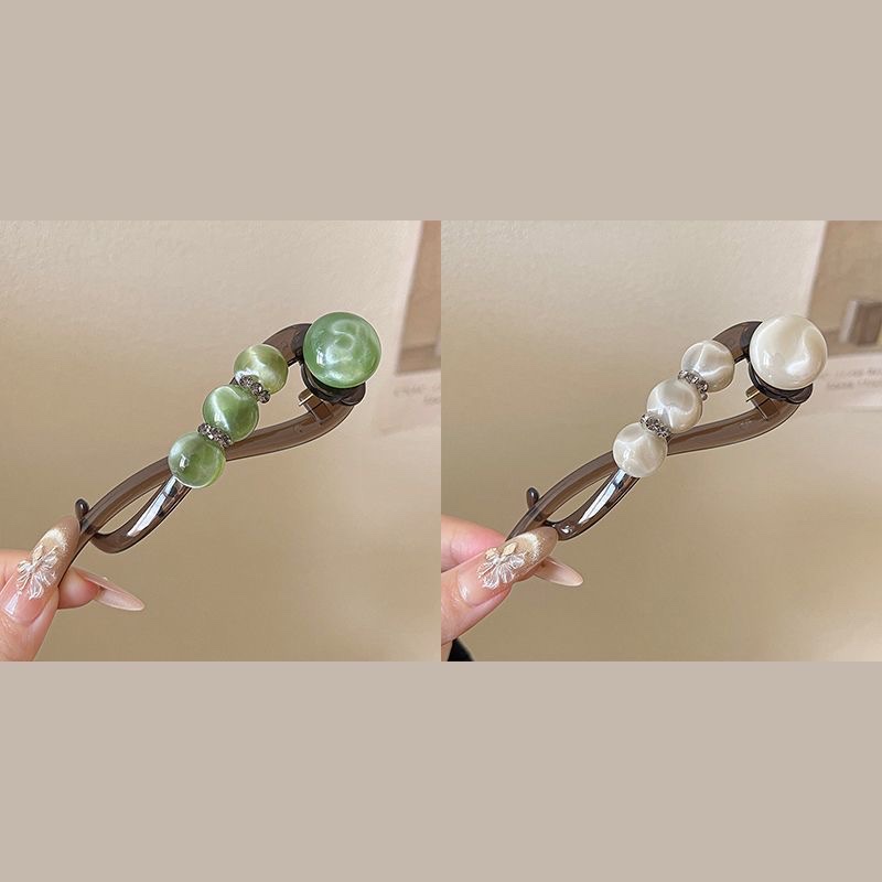 Simple and comfortable hairpin, twist hairpin for women, 2025 new style updo hairpin, high-end water diamond bead bead straight hairpin detail image 19
