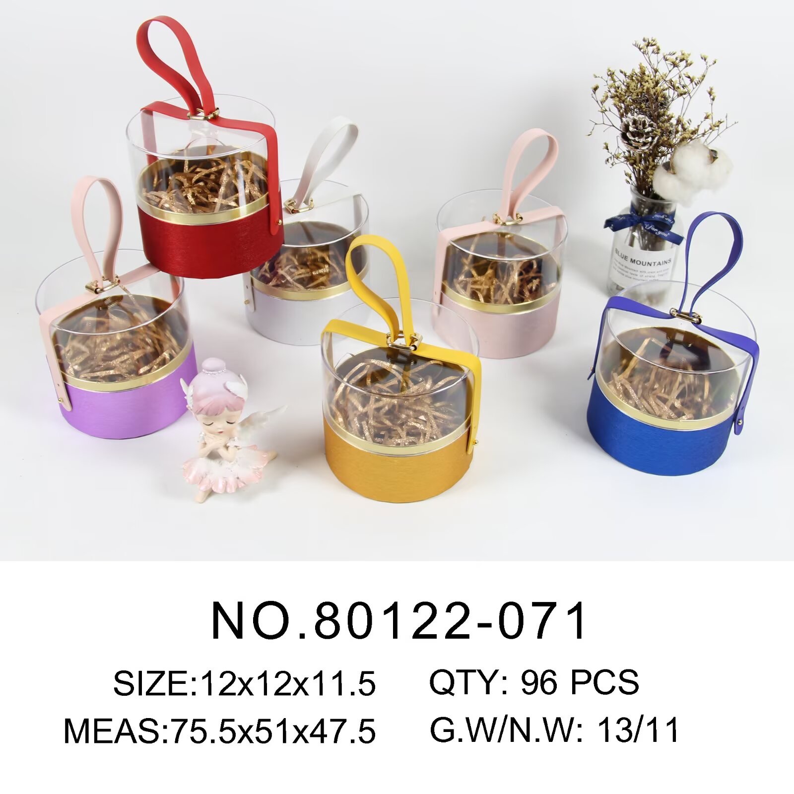 单个多个颜色可选择礼品盒透明可视橱窗手提鲜花包装惊喜礼物盒子送礼礼品