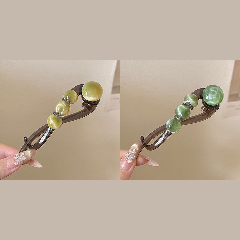 Simple and comfortable hairpin, twist hairpin for women, 2025 new style updo hairpin, high-end water diamond bead bead straight hairpin detail image 15