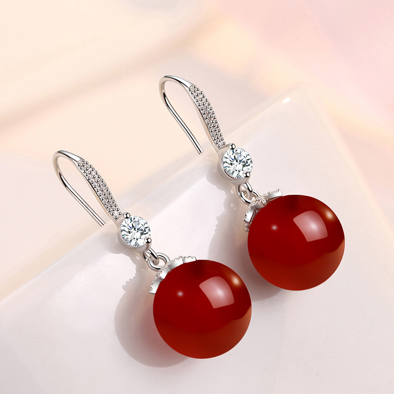 Light green Dongling jade earrings for women, retro, niche and high-end ice type earrings, 2025 new style earrings detail image 6