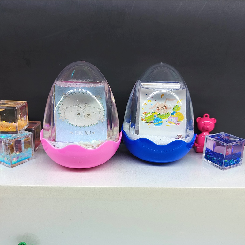 创意入油流沙鸡蛋造型玩具漂浮卡通油滴摆件液体桌面装饰儿童礼物摆件