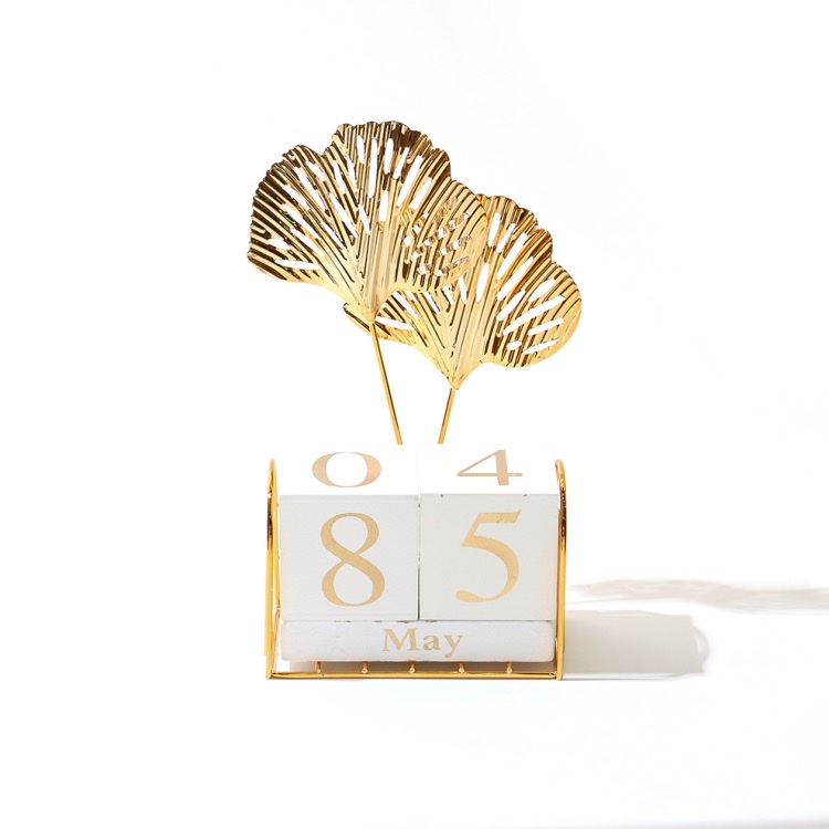 实木方块数字万年历桐木桌面台历儿童手动滚动万年历DIY日历台历11