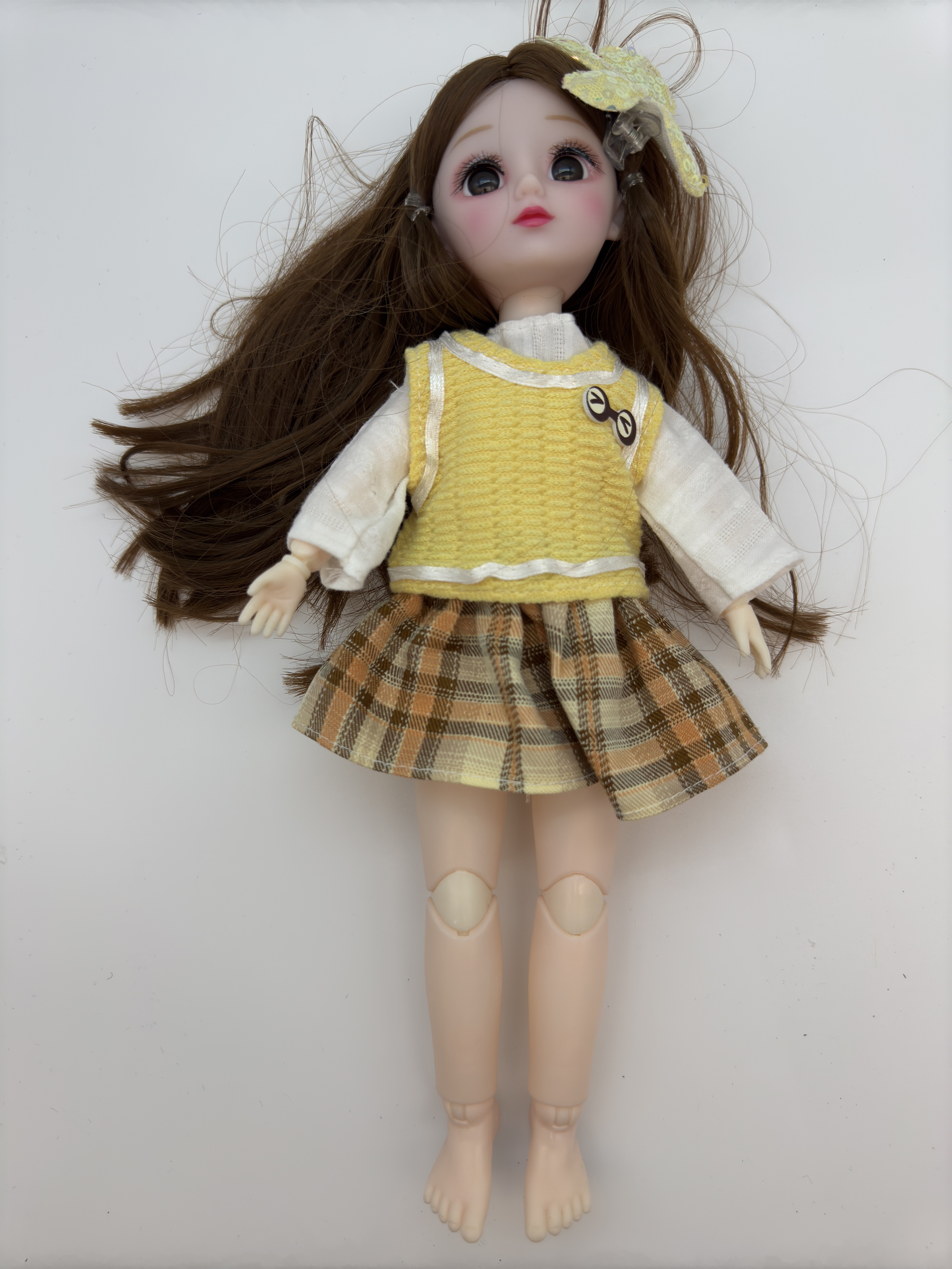 活动关节十二寸娃娃 盒装 礼盒包装 玻璃眼睛1白底实物图