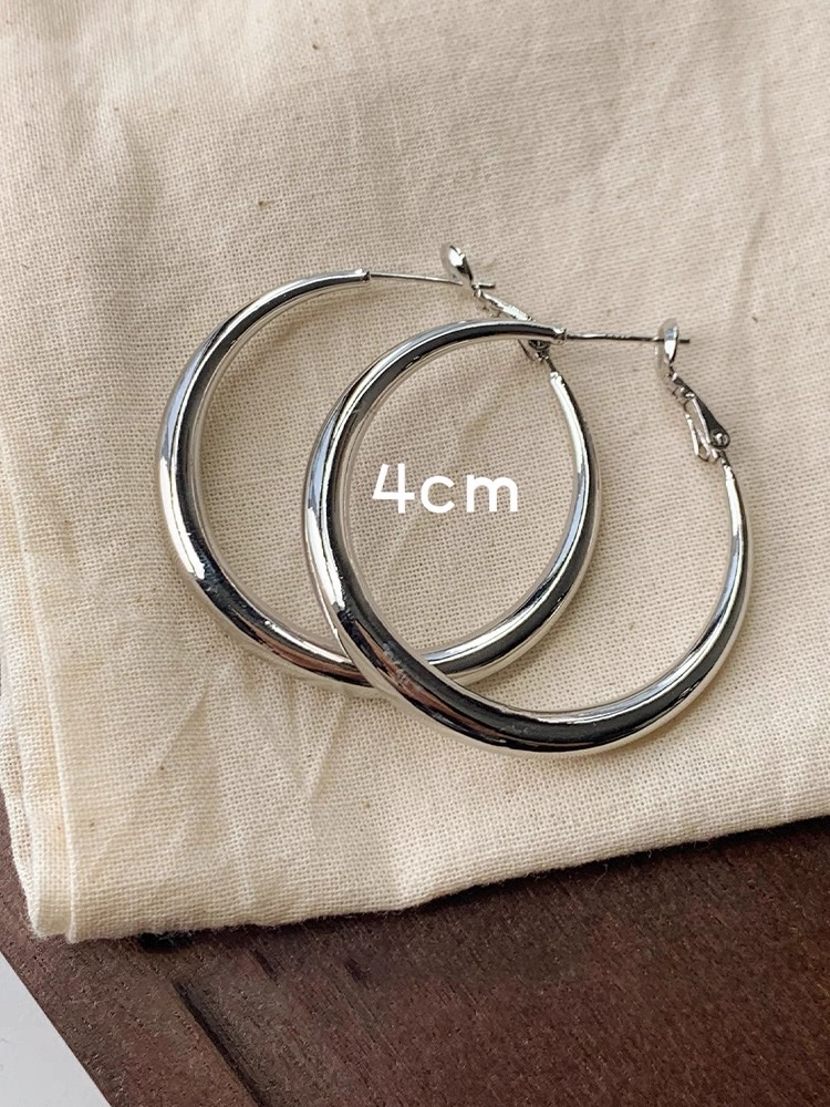 圈圈耳环女2025新款高级感轻奢气质素圈纯银针耳饰耳圈