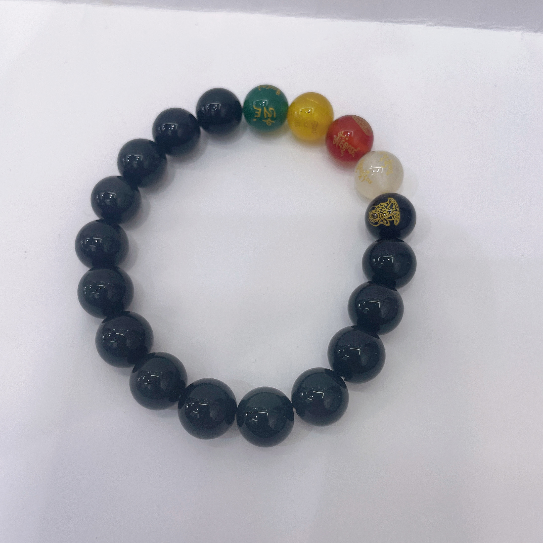 天然黑曜石五路财神水晶手链女简约时尚手串情侣饰品手饰品手链手串潮流百搭送女友礼物