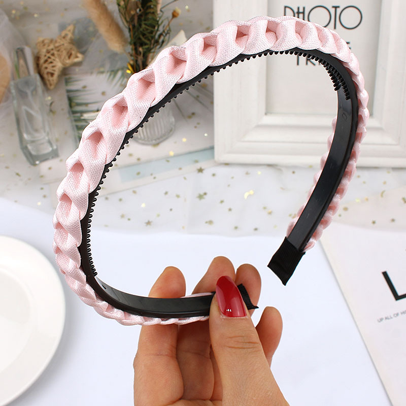 Elegant braided hairband for women, fine and toothed hair band, versatile headwear for washing face, retro and high-end style, fabric headband detail image 7