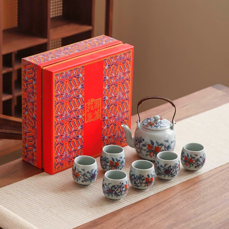 创意冰灰釉简约家用大容量提梁壶功夫茶具手提泡茶壶陶瓷日式单壶详情图4